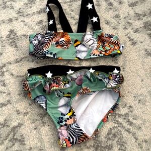 Molo Animal Print Swimsuit with Star Straps